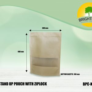 Kraft Stand Up Pouch with Ziplock